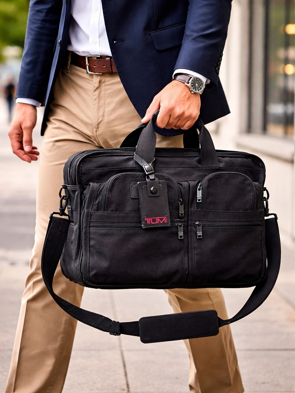 TUMI Black Ballistic Nylon Laptop Briefcase – Like New Condition